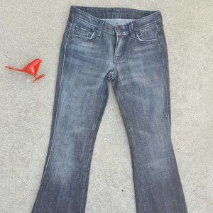 7 For All Mankind Bootcut Jeans Black Denim Size 25